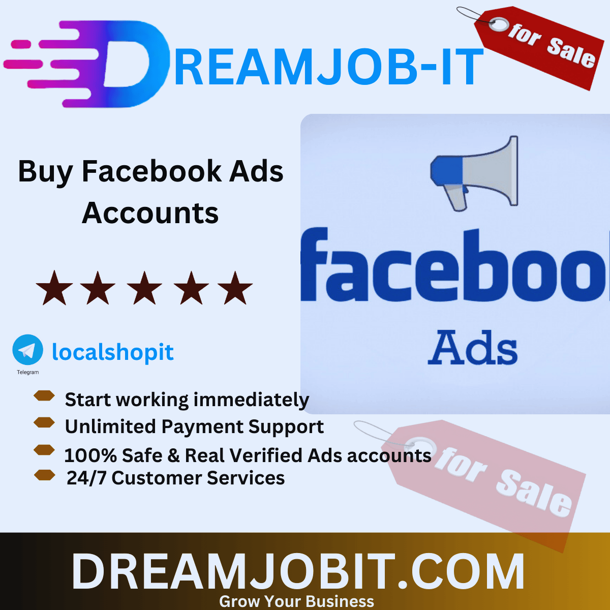 Buy Facebook Ads Accounts – Verified & Ready To Use 100%